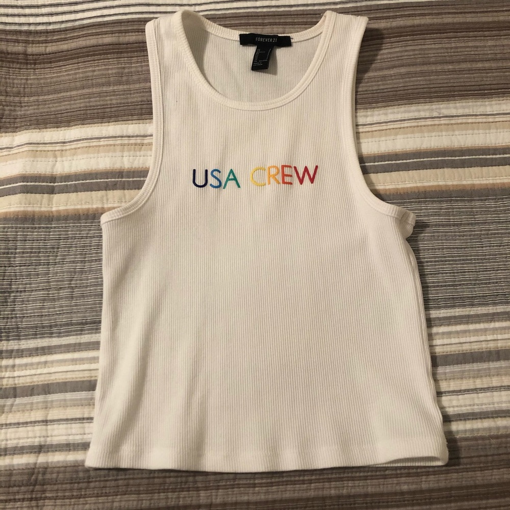 USA crew tank/crop top from forever 21